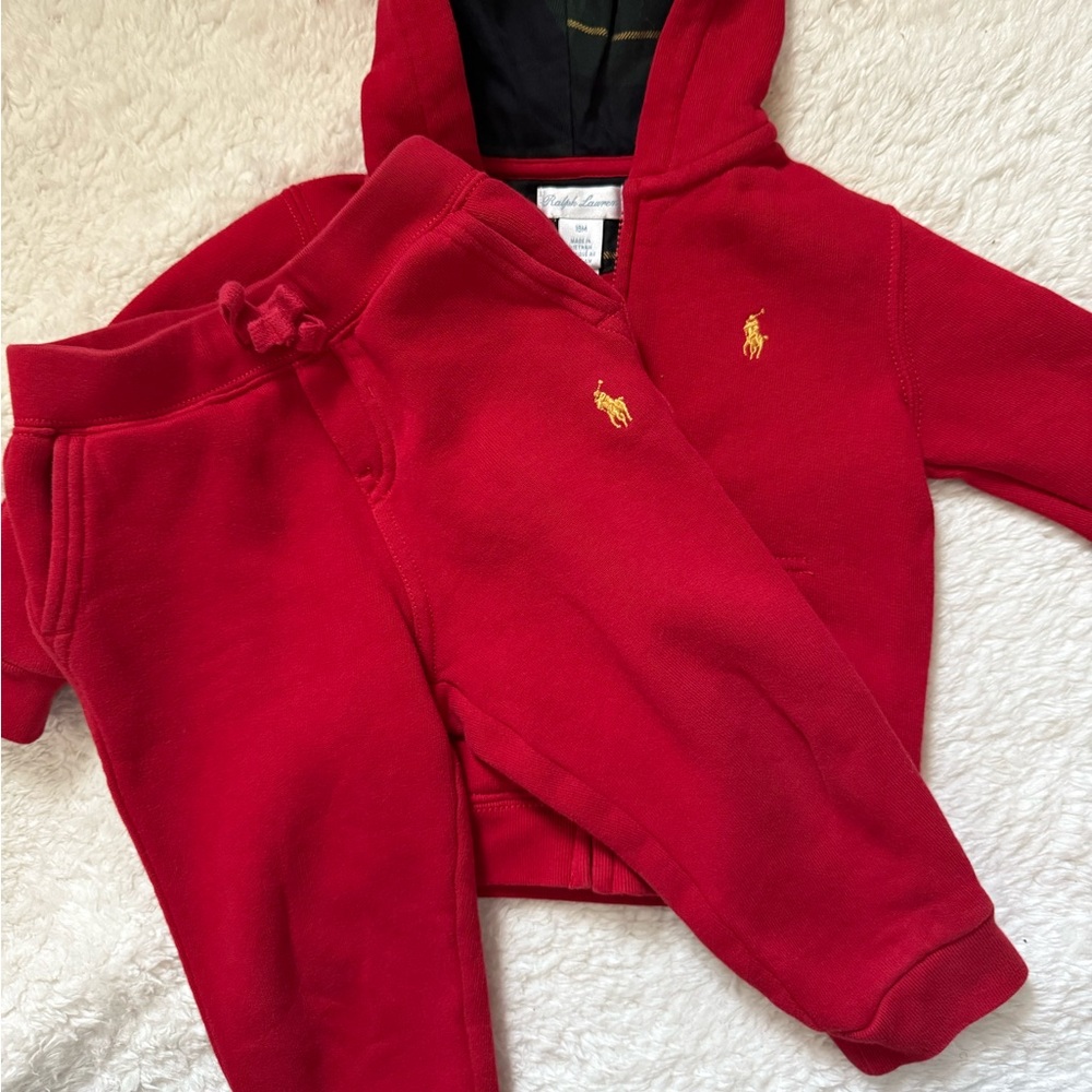 Red Hoodie and Sweatpants Set
